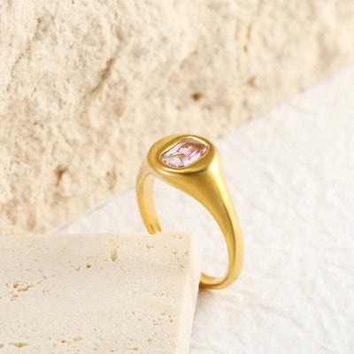 Jewelry Simple Style Geometric 304 Stainless Steel Zircon Inlay Rings