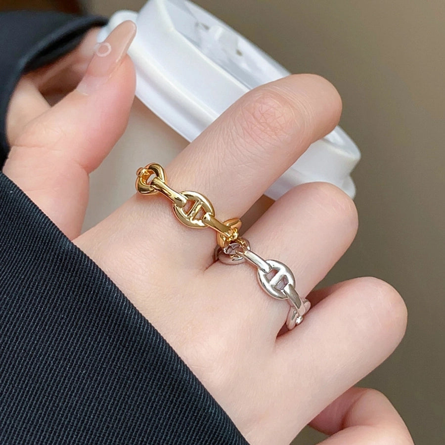 Jewelry French Style IG Style Geometric Titanium Steel Plating Open Rings