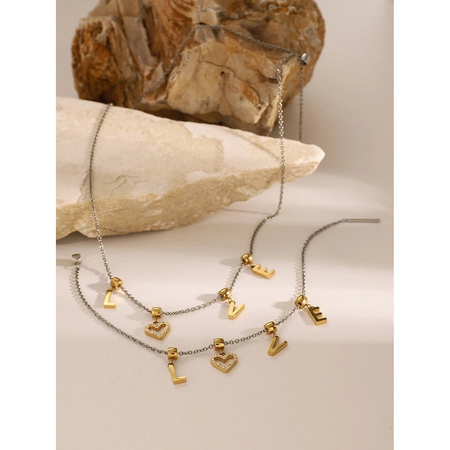 Princess Wedding Artistic Letter 304 Stainless Steel Artificial Rhinestones Bracelets In Bulk