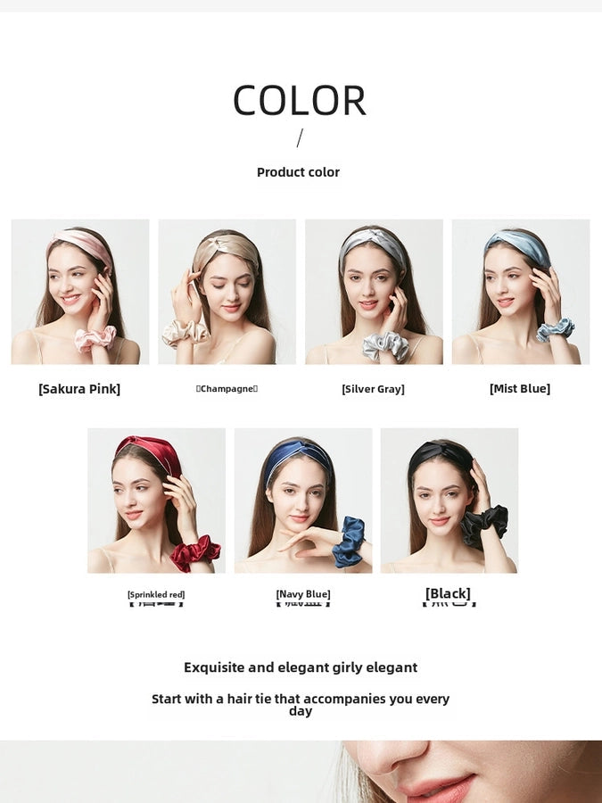 Strictly Selected 19 Mm Silk Hair Band Hair Ring Head Flower 100%  Silk Large Intestine Hair Ring Bright Color Hair Accessories Light Luxury Gift