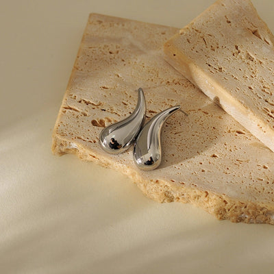 1 Pair IG Style Water Droplets 304 Stainless Steel Ear Studs