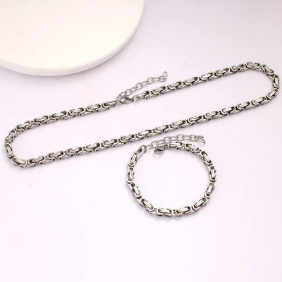 Jewelry Hip-Hop Commute Geometric 667 Stainless Steel Bracelets Necklace