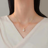 French Style Commute Water Droplets K Gold Plated Platinum Plated Pearl Copper Alloy  Pendant Necklaces