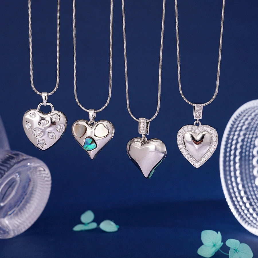 304 Stainless Steel Copper Heart Shape Pendant Necklace