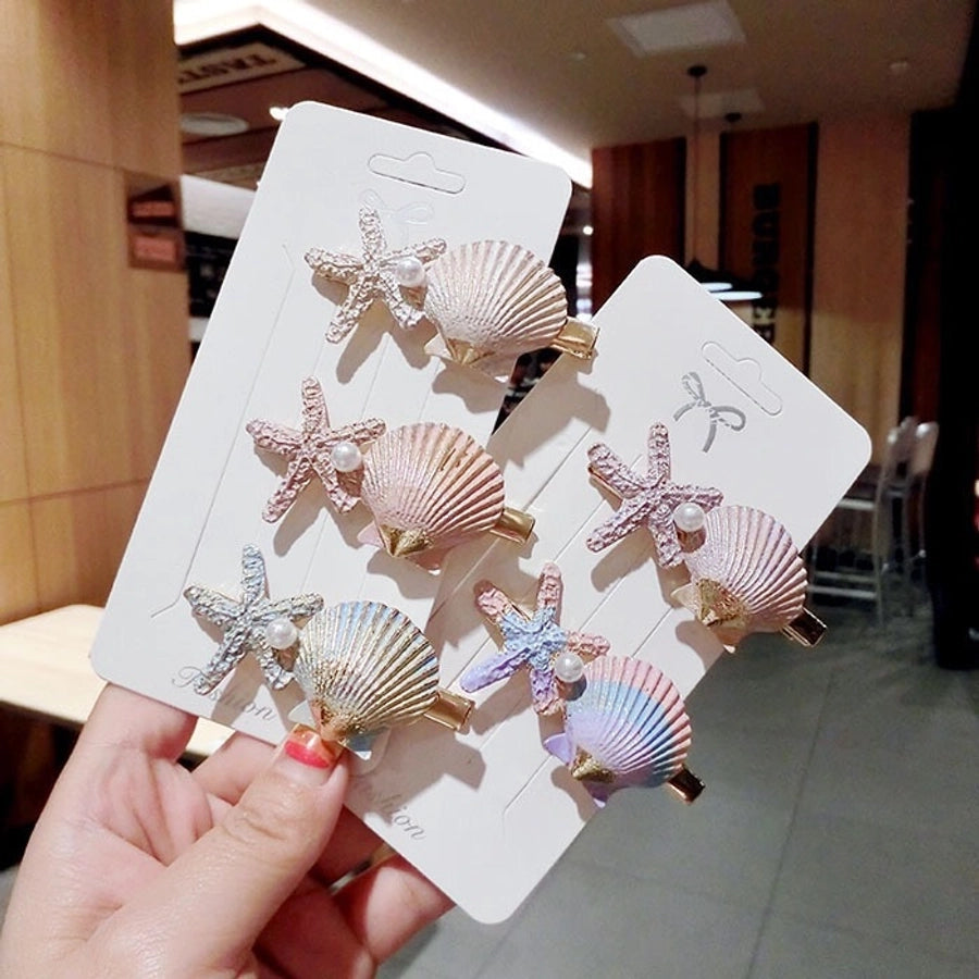 Japanese Style  Internet Celebrity Hair Clip Ocean Style Starfish Shell Duckbill Clip Bangs Clip Side Clip Japanese and Korean Style  Hair Accessories Women