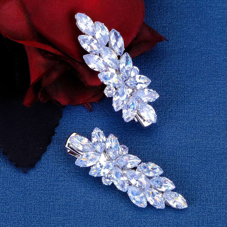 women's elegant sweet solid color alloy plating inlay rhinestones hair clip