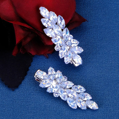 women's elegant sweet solid color alloy plating inlay rhinestones hair clip