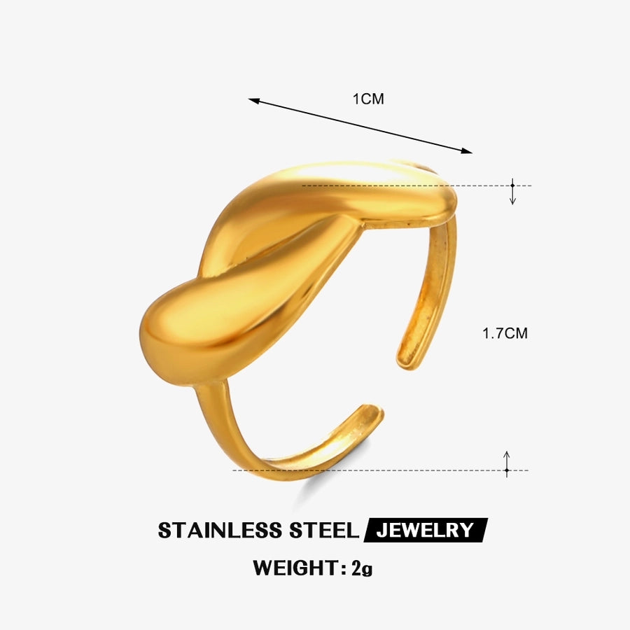 Jewelry Simple Style Irregular 304 Stainless Steel 18K Gold Plated Polishing Rings