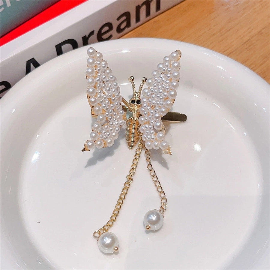 Kid'S Simple Style Butterfly Alloy Rhinestone Plating Hair Clip