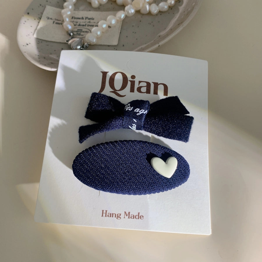 Sweet Simple Style Women's Plaid Bow Knot Cloth Hair Clip