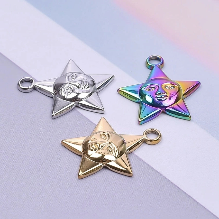 Jewelry Simple Style Pentagram 304 Stainless Steel Plating Pendant Necklace