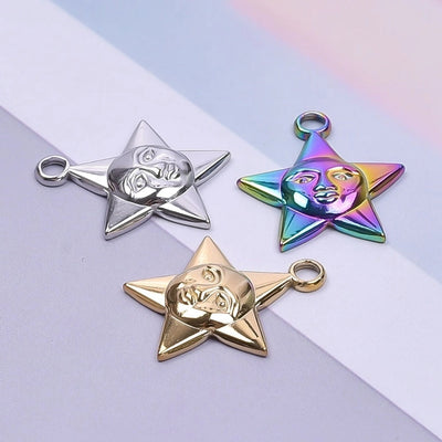 Jewelry Simple Style Pentagram 304 Stainless Steel Plating Pendant Necklace