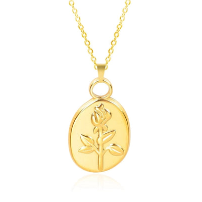 Jewelry Basic Modern Style Classic Style Flower 304 Stainless Steel 18K Gold Plated Plating Pendant Necklace