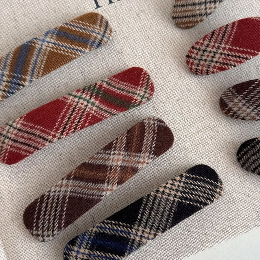 Women's IG Style Korean Style Plaid Cloth Hair Clip