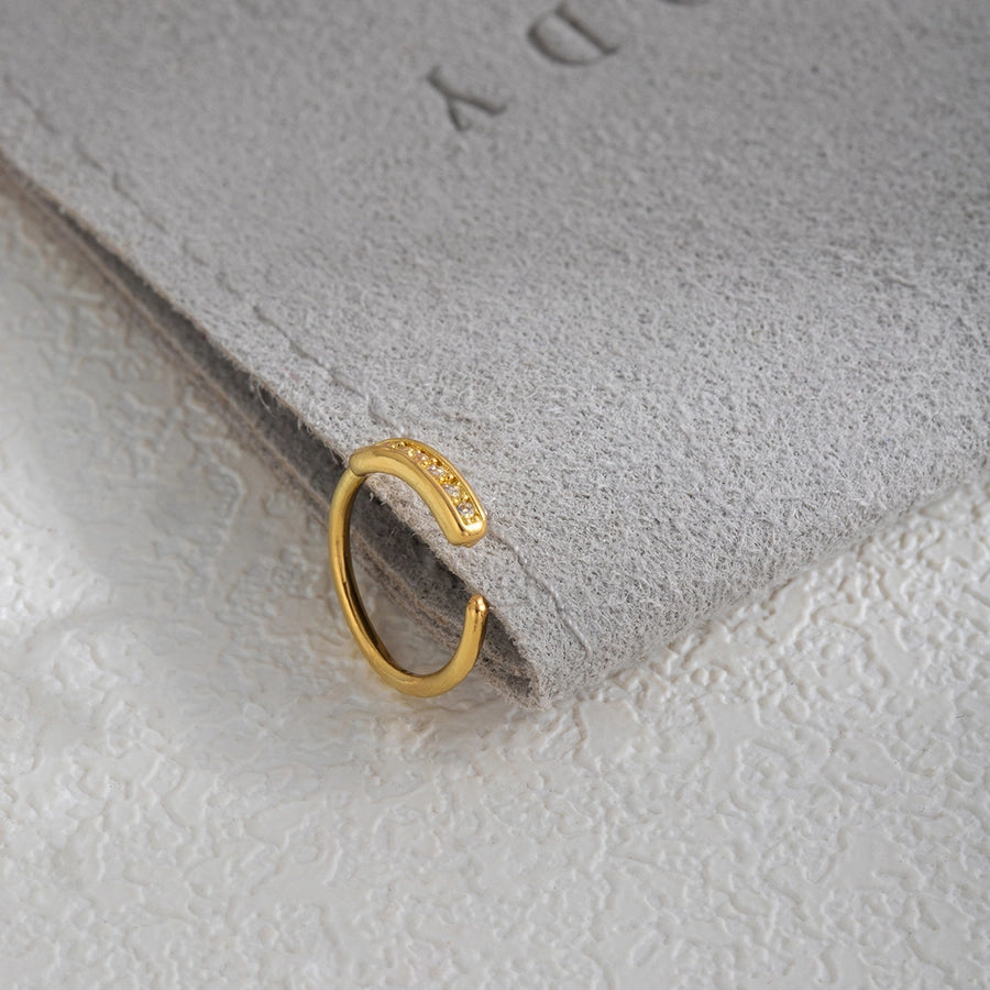 1 Piece Nose Rings & Studs Simple Style Geometric Heart Shape Alloy Plating Inlay Rhinestones Nose Rings & Studs