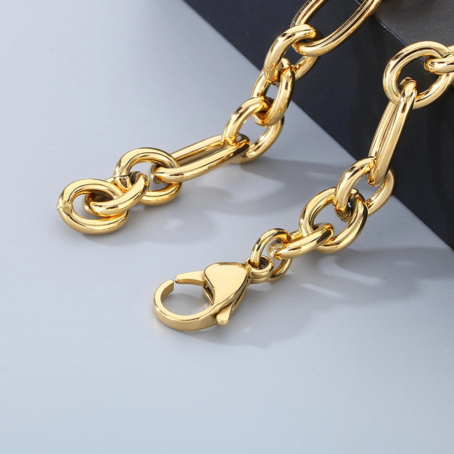 Simple Style Geometric 304 Stainless Steel 18K Gold Plated  Bracelets In Bulk