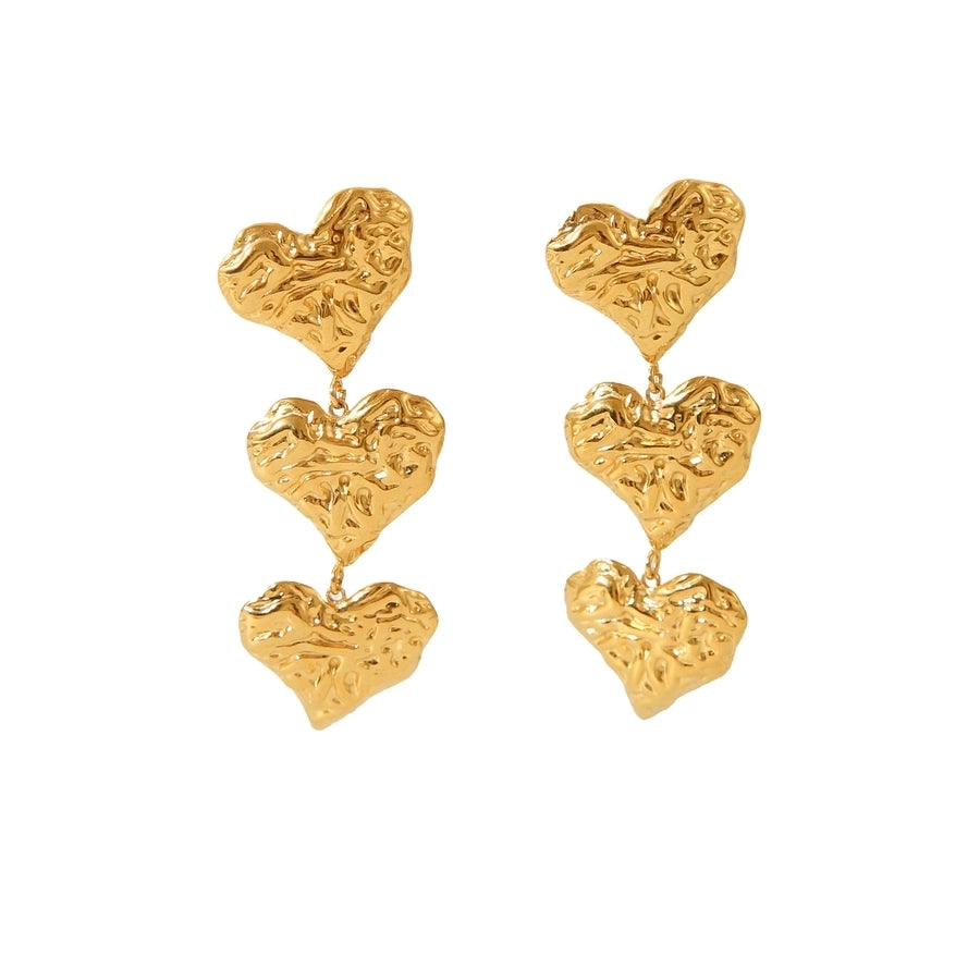 1 Pair IG Style Star Heart Shape Tassel Plating 304 Stainless Steel 18K Gold Plated Drop Earrings