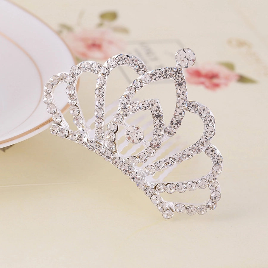 Korean style rhinestone children's crown comb hair accessories girls' performance dance performance girls' birthday gift