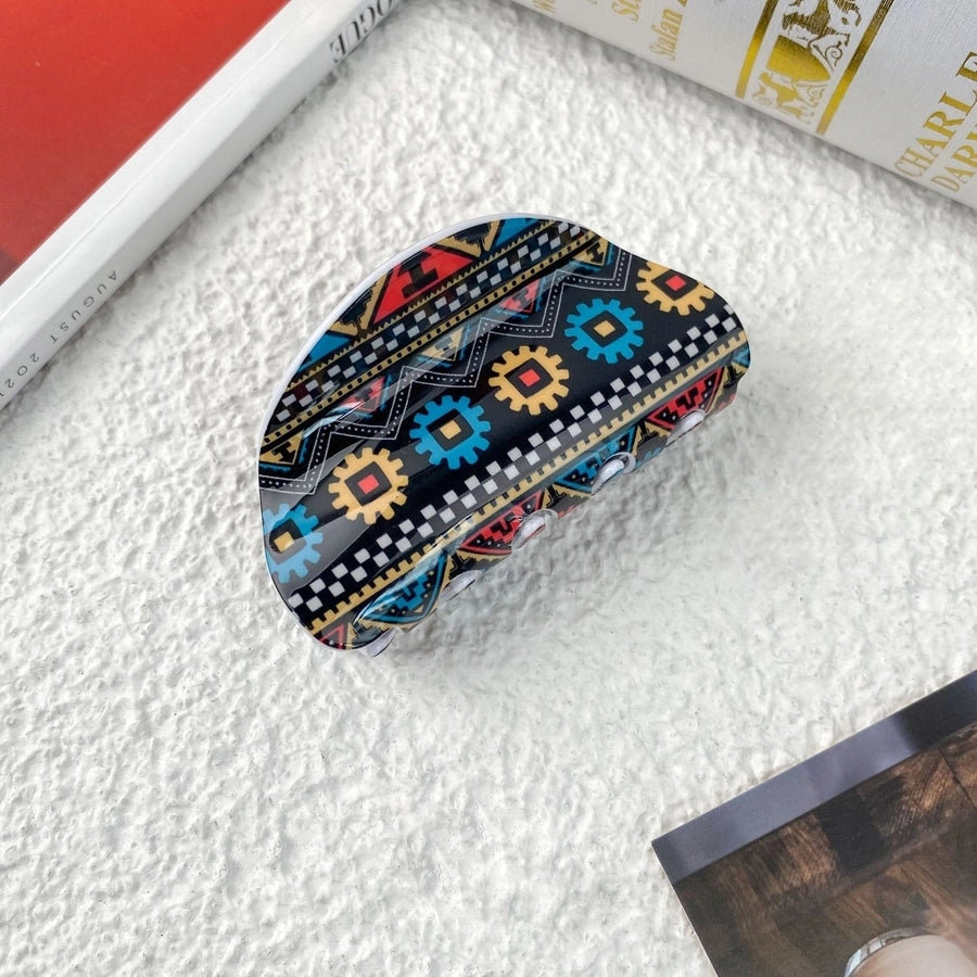 Women's Casual Bohemian Printing Acetic acid sheets Hair Claws