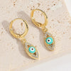 1 Pair Elegant Simple Style Commute Animal Devil's Eye Enamel Inlay Copper Zircon 14K Gold Plated Drop Earrings Earrings