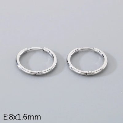 1 Pair Simple Style Round 304 Stainless Steel 18K Gold Plated Earrings