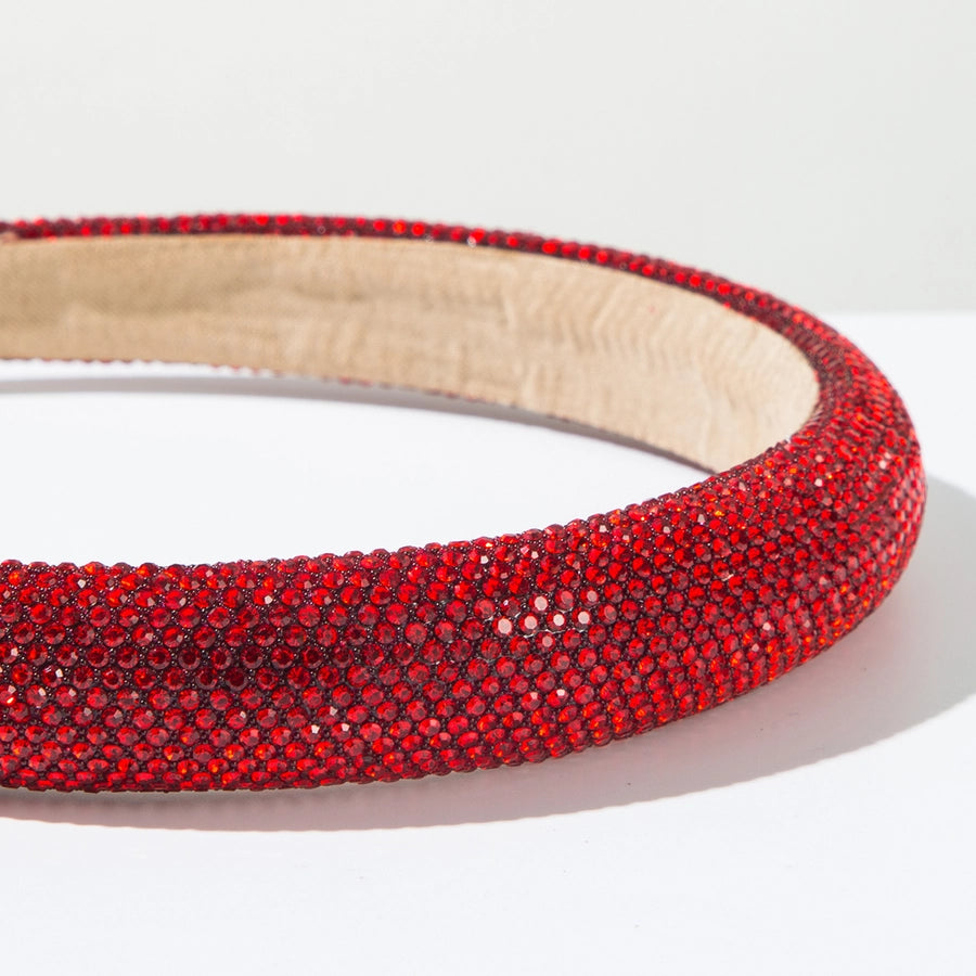 Women's Vacation Simple Style Solid Color Alloy Sponge Inlay Rhinestones Hair Band