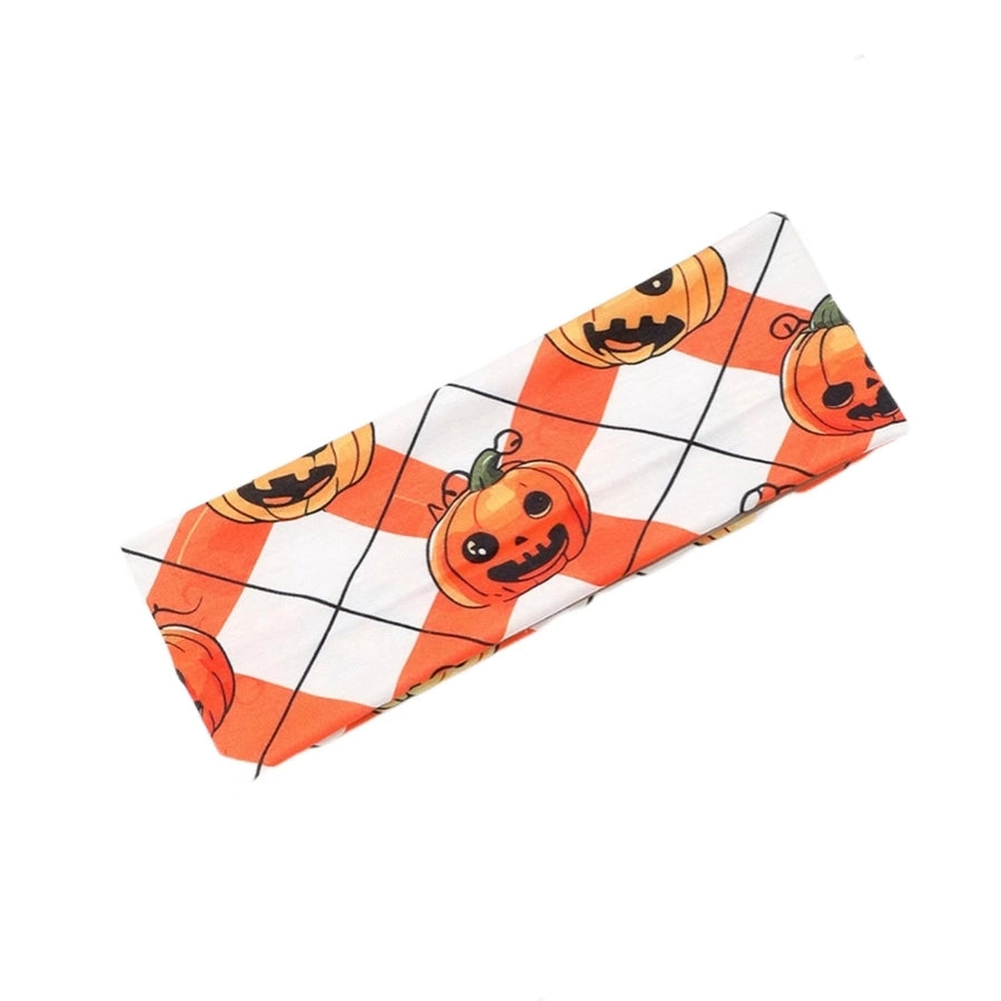 Women's Cute Funny Pumpkin Cartoon Character Spider Cloth Printing Hair Tie