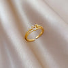 Titanium Steel Brass Gold Plated Inlay Letter Zircon Brass Rings