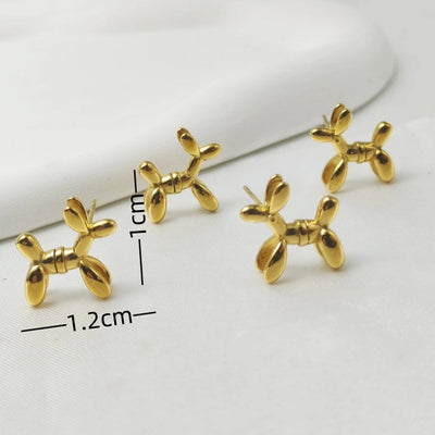 1 Pair Cute Dog 304 Stainless Steel 18K Gold Plated Ear Studs