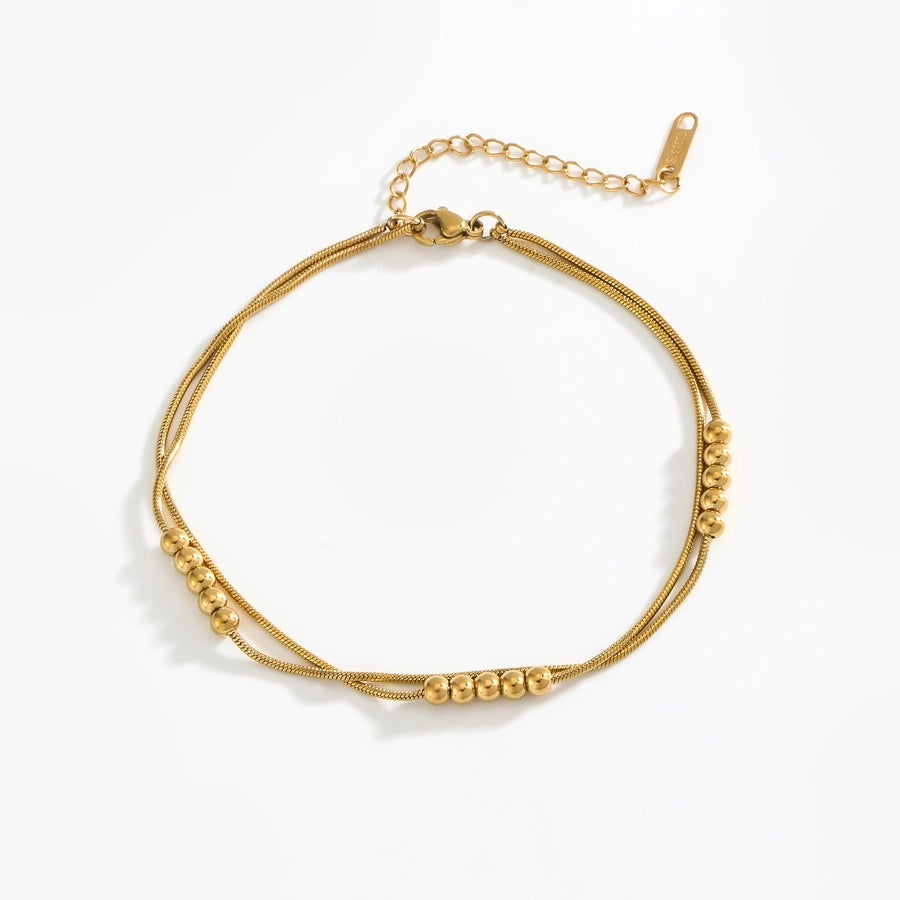 Simple Style Round 304 Stainless Steel White Gold Plated Gold Plated Bracelets In Bulk