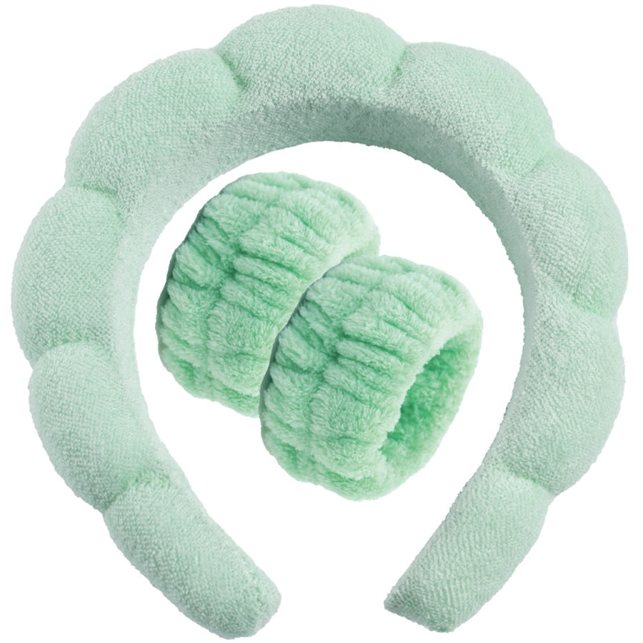 simple style color block towel velvet hair band