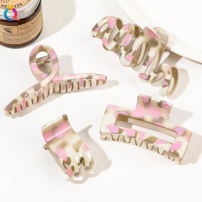 Women's Simple Style Commute Color Block Resin Painted Handmade Hollow Out Hair Claws