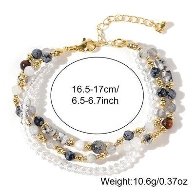Manufacturer  New Arrival Double Chain Bracelet  Handmade Natural Stone Crystal String Beads Bracelet for Friends Girlfriends' Gift