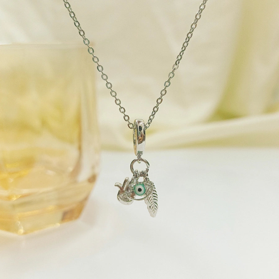 Jewelry Sweet Solid Color Titanium Steel Plating Pendant Necklace