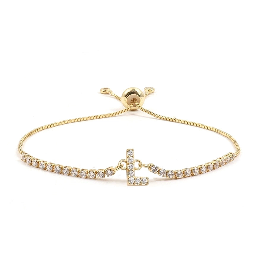 Copper Inlay Letter Zircon Bracelets