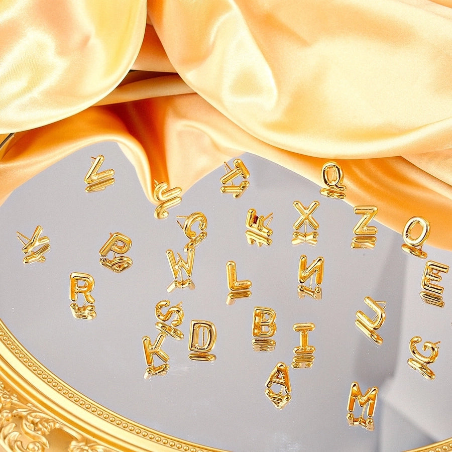1 Pair Simple Style Classic Style Letter 304 Stainless Steel 18K Gold Plated Ear Studs