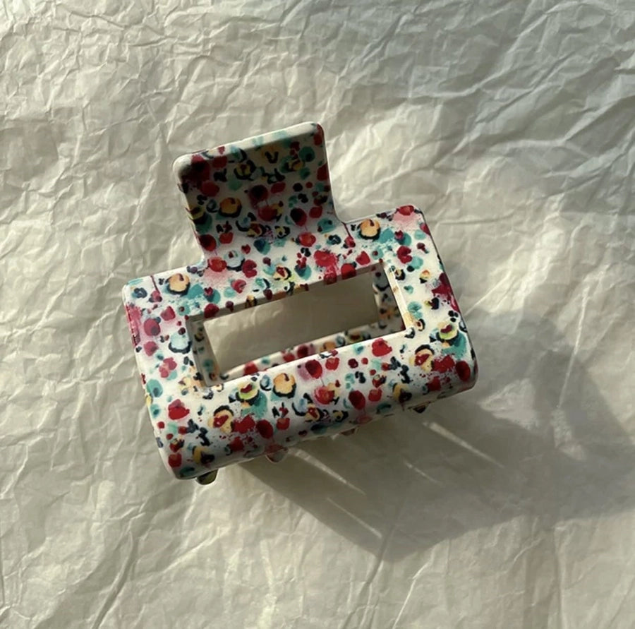 retro square acetic acid sheets hair claws