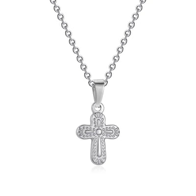 Stainless Steel 18K Gold Plated Simple Style Plating Inlay Cross Zircon