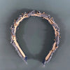 Women's Fairy Style Cute Classic Style Splicing Cloth Criss Cross Layered Raw Hem Alloy Hair Band
