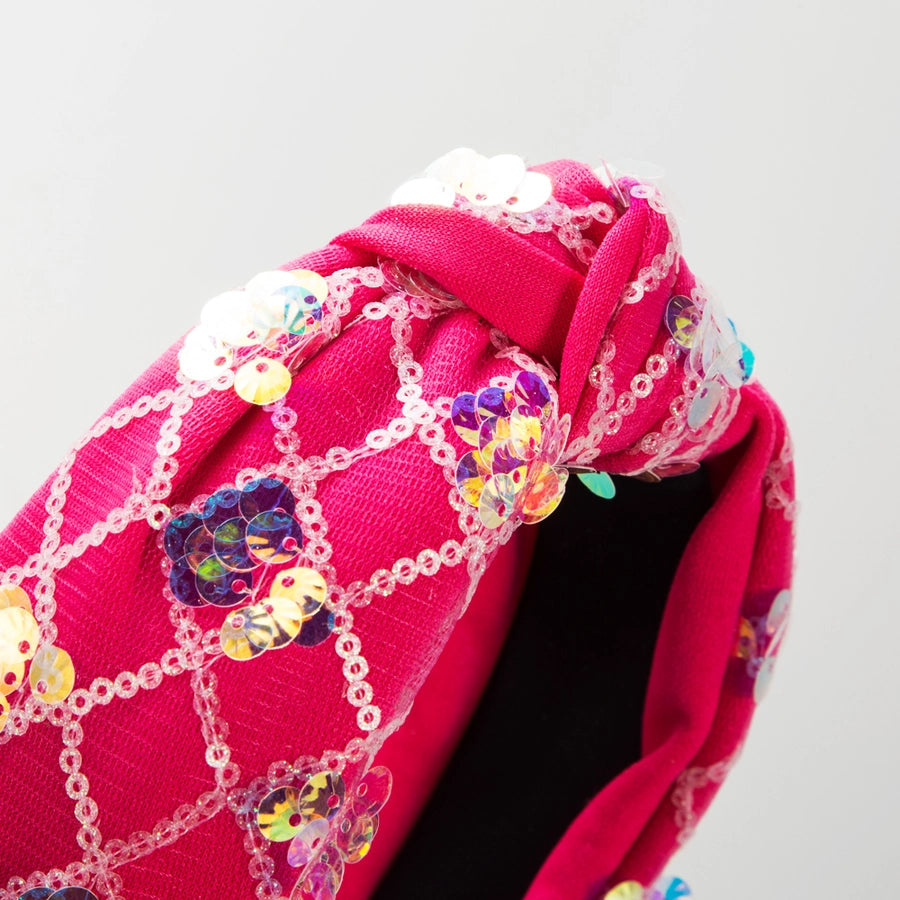 Women's Shiny Grid Sequin Cloth Inlay Sequins Hair Band