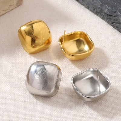 1 Pair French Style Simple Style Classic Style Geometric Polishing Plating 304 Stainless Steel 18K Gold Plated Ear Studs