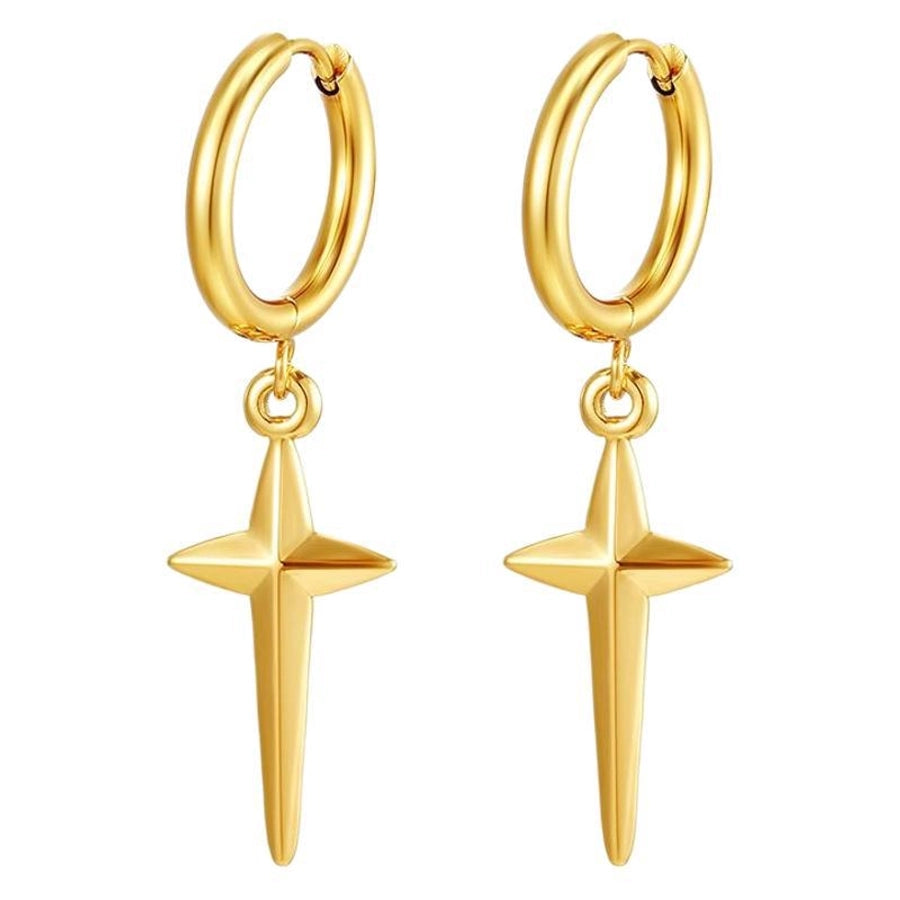 1 Pair Simple Style Star 304 Stainless Steel Drop Earrings