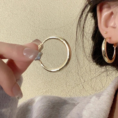 1 Pair Basic Exaggerated Luxurious Solid Color 304 Stainless Steel 18K Gold Plated Earrings