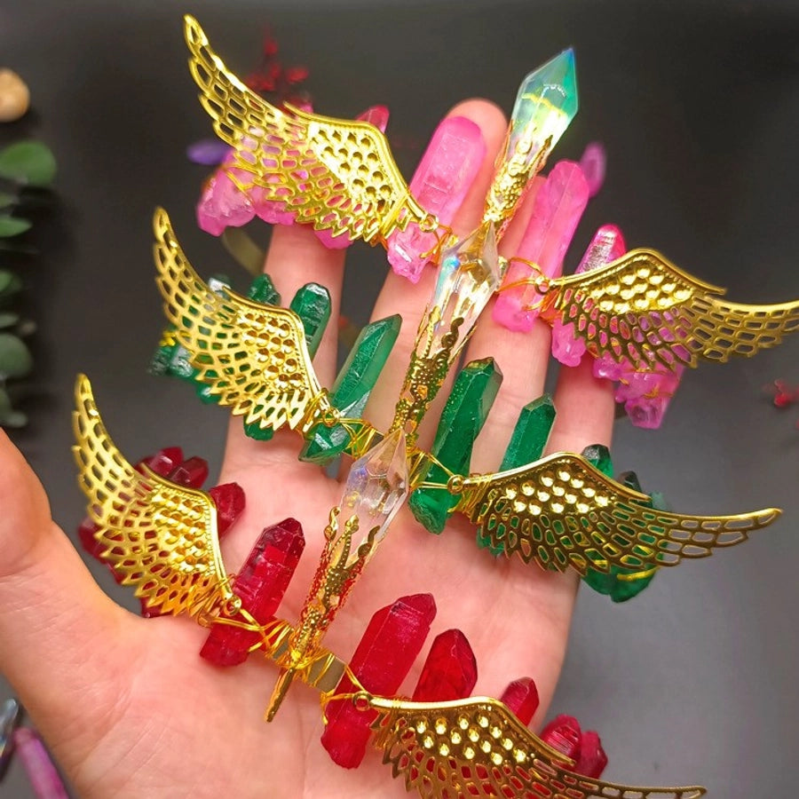 retro crown natural crystal hair band