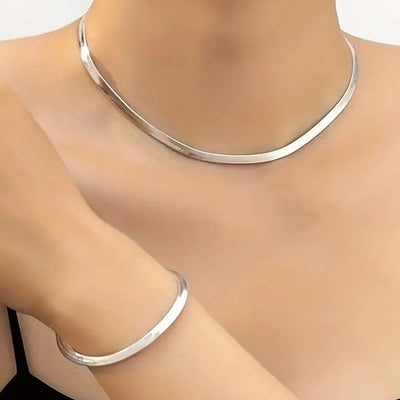 Jewelry Elegant Glam Luxurious Solid Color 304 Stainless Steel 18K Gold Plated Bracelets Necklace