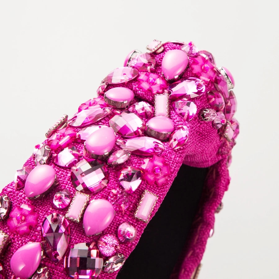 Women's Elegant Glam Geometric Alloy Cloth Inlay Resin Glass Hair Band