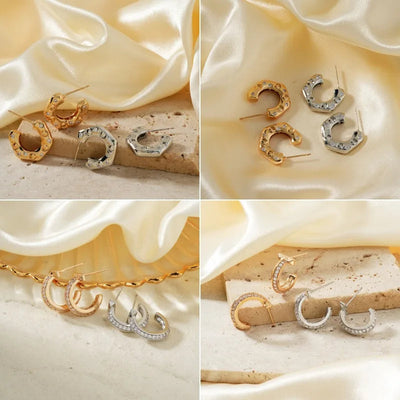 1 Pair Casual Vacation Solid Color Inlay Copper Zircon K Gold Plated Rhodium Plated Ear Studs