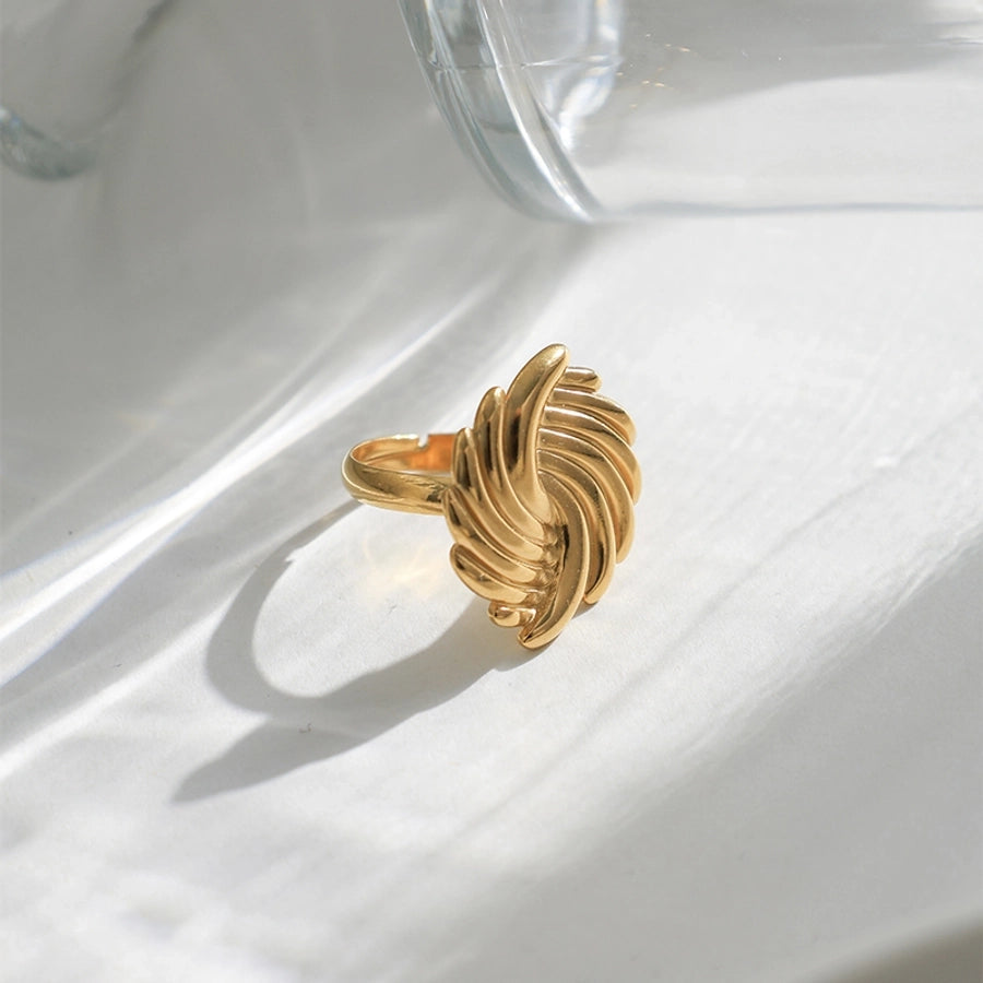 Jewelry IG Style Commute Cool Style Round Spiral 304 Stainless Steel 14K Gold Plated Rings Earrings