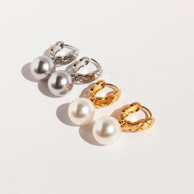 Brass Plating Geometric Pearl Earrings