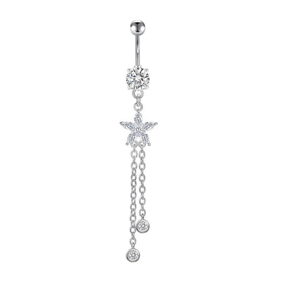 1 Piece 1 Set Belly Rings Simple Style Heart Shape Butterfly 316L Stainless Steel  Inlay Zircon Belly Rings